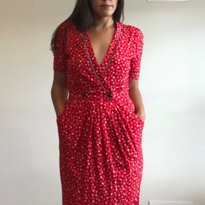 Vintage red wrap dress